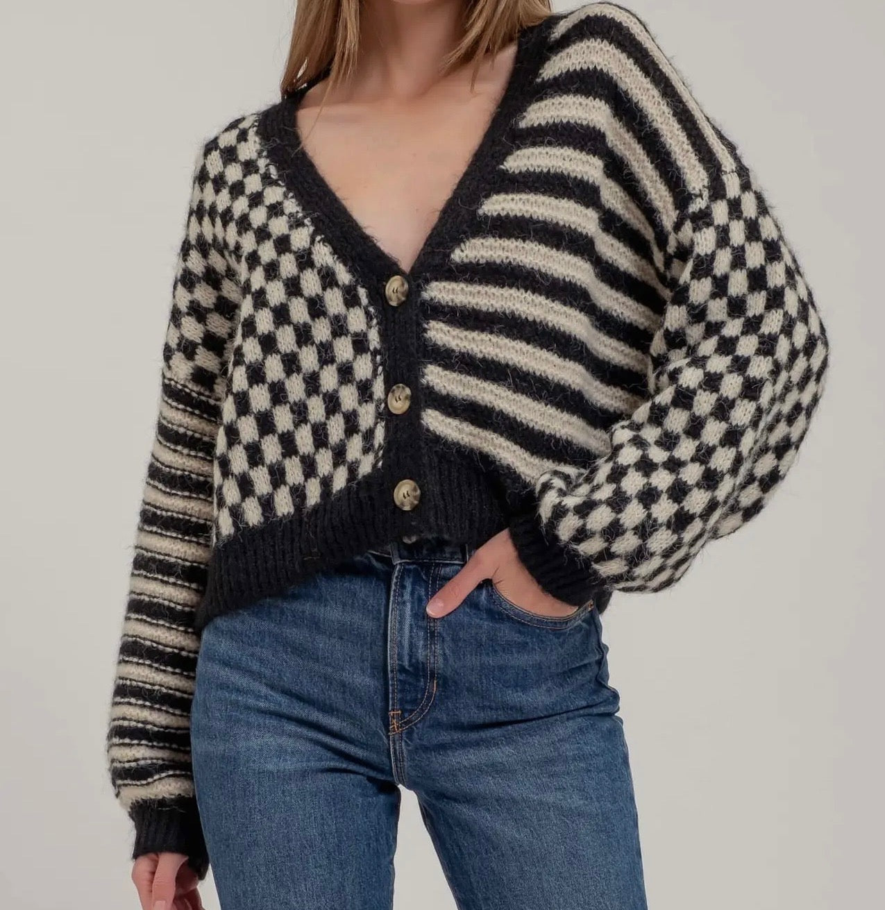 Stripes & Squares Cardigan