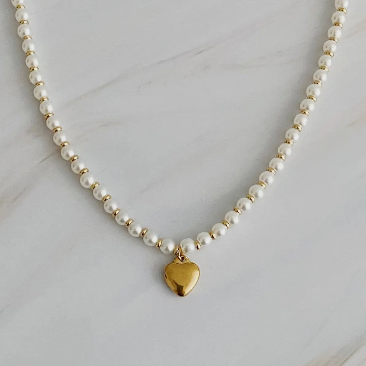 Pearly Heart Necklace